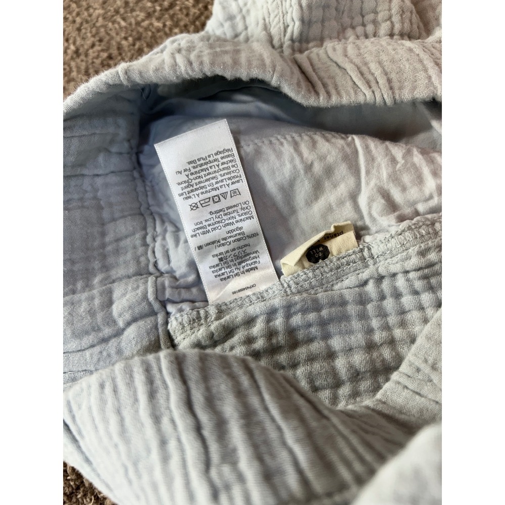 Madewell Light Blue Double Gauze Shorts Cotton Elastic Waist Pockets NA187 L - Picture 5 of 9